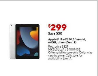 Staples Apple ipad 10.2 offer