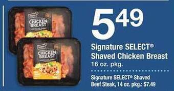 Safeway Signature select shaved chicken breast offer