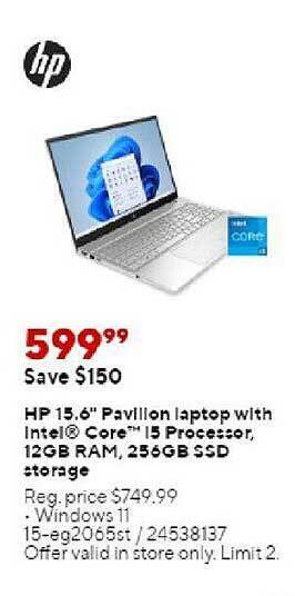 Staples Hp 15.6 offer