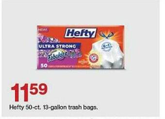 Target Hefty 50-ct 13-gallon trash bags offer