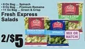 The Food Emporium Fresh express salads offer