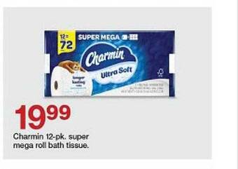 Target Charmin 12-pk super mega roll bath tissue offer