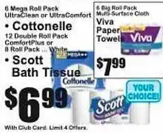 The Food Emporium Cottonelle scott bath tissue viva paper towel offer