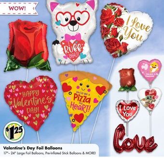 Dollar Tree Valentine's day foil balloons offer