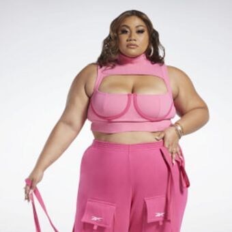 Reebok Cardi b crop top (plus size) offer