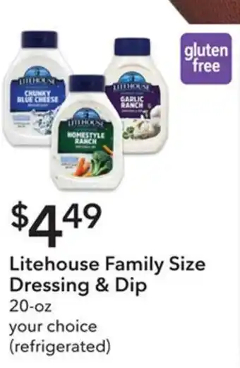 Publix Litehouse Family Size Dressing & Dip 20 oz offer