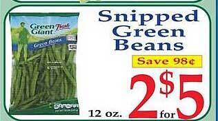 Market Basket Snipped green beans offer