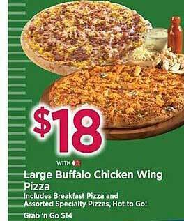 Tops Large buffalo chicken wing pizza offer