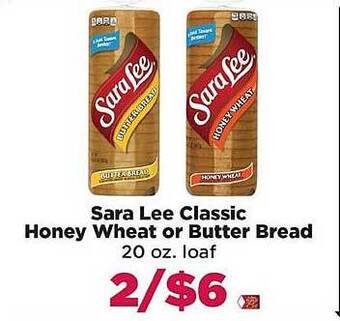 Tops Sara lee classic honey wheat or butter bread offer