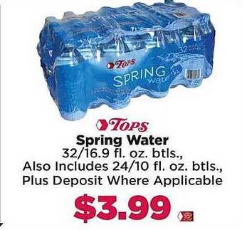 Tops Tops spring water offer