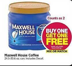 Tops Maxwell house coffee offer