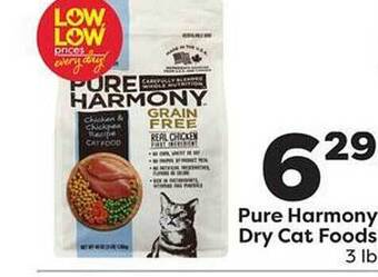 Weis Markets Pure harmony dry cat foods offer