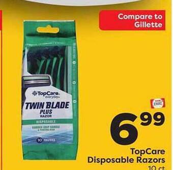 Weis Markets Topcare disposable razors offer