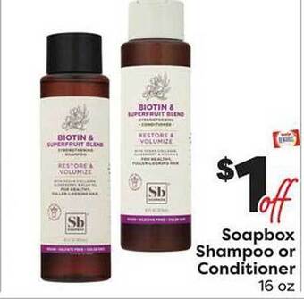 Weis Markets Soapbox shampoo or conditioner offer