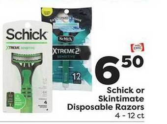 Weis Markets Schick or skintimate disposable razors offer