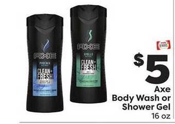 Weis Markets Axe body wash or shower gel offer