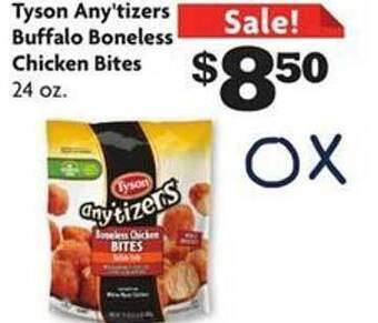 Family Dollar Tyson any'tizers buffalo boneless chicken bites offer