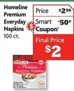 Family Dollar Homeline premium everyday napkins offer