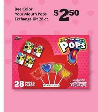 Family Dollar Bee color your mouth pops exchange kit offer