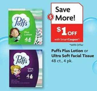 Family Dollar Puffs plus lotion or ultra soft facial tissue offer