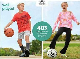 JC Penney Kids' xersion activewear offer