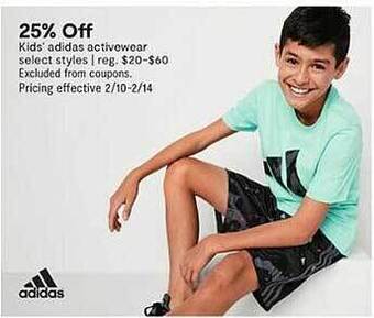 JC Penney Kids' adidas activewear offer