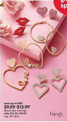 JC Penney Bijoux bar earrings offer