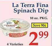 Market Basket La terra fina spinach dip offer