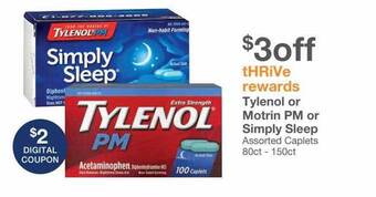 Kinney Drugs Tylenol or motrin pm or simply sleep offer