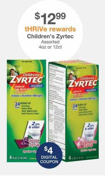 Kinney Drugs Children's zyrtec offer