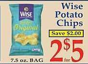Market Basket Wise potato chips offer