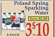 Market Basket Poland spring sparkling water offer