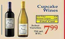 Market Basket Cupcake wines offer