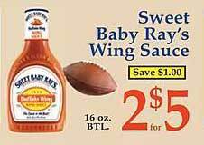 Market Basket Sweet baby ray's wing sauce offer