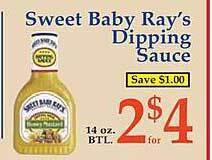 Market Basket Sweet baby ray's dipping sauce offer