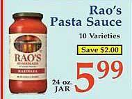 Market Basket Rao's pasta sauce offer