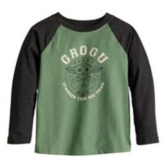 Kohl's Toddler boy jumping beans® the mandalorian grogu aka baby yoda "stronger than you think" raglan graphic tee offer