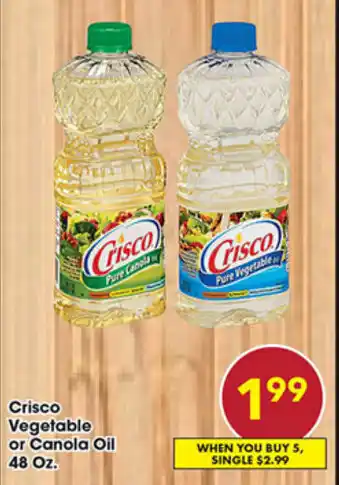 Crisco Vegetable or Canola Oil 48 oz