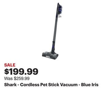 Best Buy Shark - cordless pet stick vacuum - blue iris offer