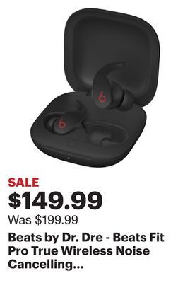 Best Buy Beats by dr. dre - beats fit pro true wireless noise cancelling in-ear earbuds - black offer