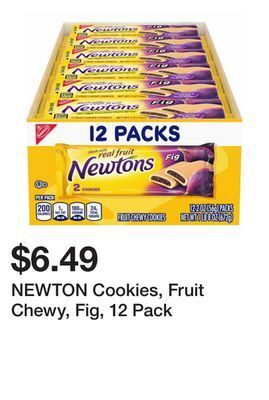 Wegmans Newton cookies, fruit chewy, fig, 12 pack offer