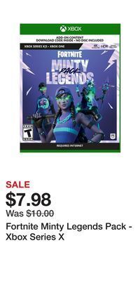 Game Stop Fortnite minty legends pack - xbox series x offer