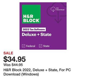 Office Depot H&r block 2022, deluxe + state, for pc download (windows) offer