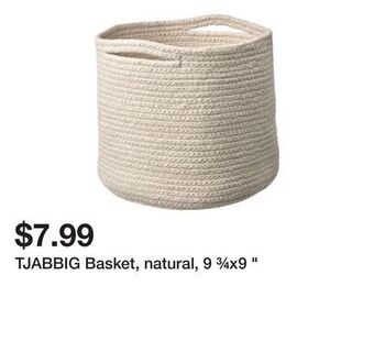 Ikea Tjabbig basket, natural, 9 ¾x9 " offer