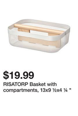 Ikea Risatorp basket with compartments, 13x9 ½x4 ¼ " offer