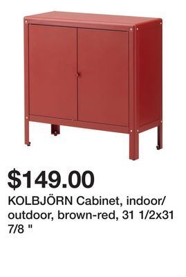 Ikea Kolbjörn cabinet, indoor/outdoor, brown-red, 31 1/2x31 7/8 " offer