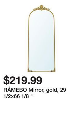 Ikea Råmebo mirror, gold, 29 1/2x66 1/8 " offer