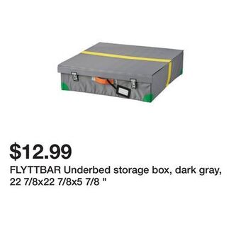Ikea Flyttbar underbed storage box, dark gray, 22 7/8x22 7/8x5 7/8 " offer