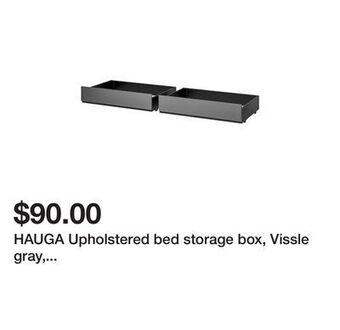 Ikea Hauga upholstered bed storage box, vissle gray, full/double/twin/single offer