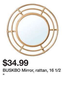 Ikea Buskbo mirror, rattan, 16 1/2 " offer